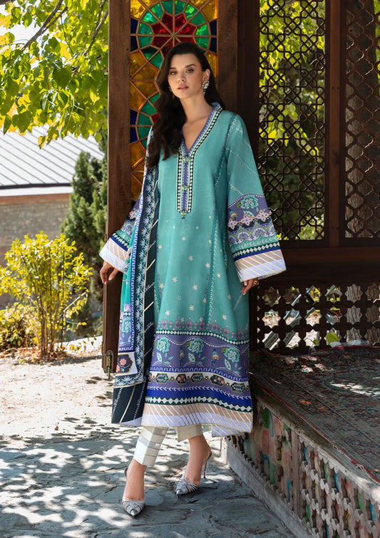 Mushq Hemline Nirvana Printed Silk'25 D-10 Lunar Dew