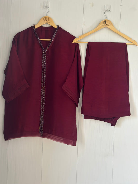 BURGUNDY WITH PANTS