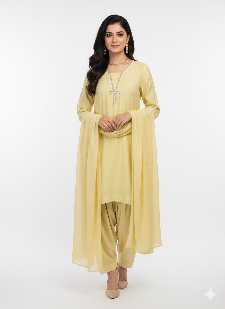 3 Piece rawsilk (Farshi shalwar Edit)