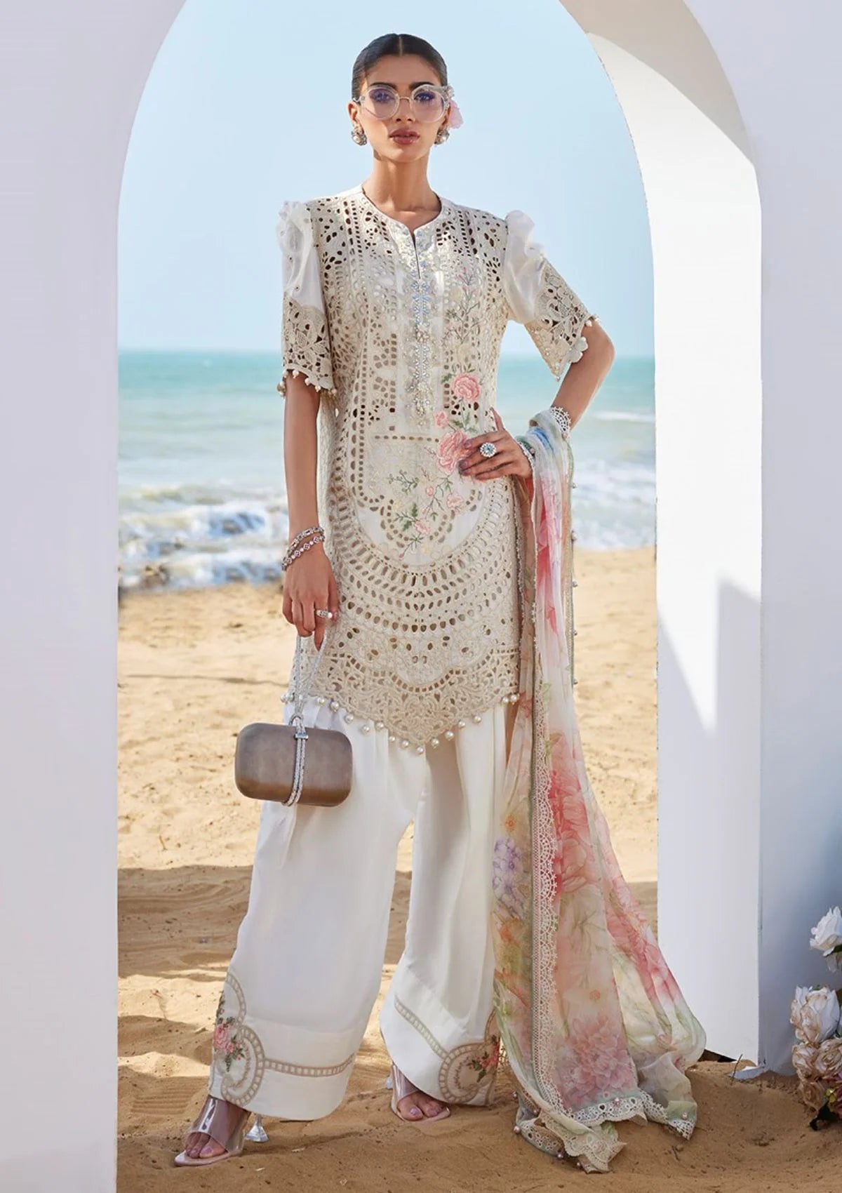 Maria B Luxury Lawn'25 Eid 2 D-07
