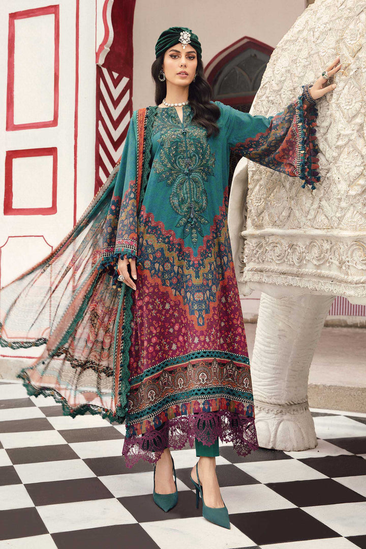 3 Piece Unstitched Embroidered Cambric Suit | MPT-2710-B