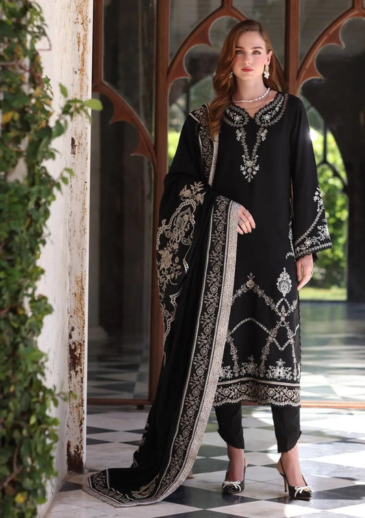 Noor By Saadia Asad Pashmina Shawl'25 D-07 Obsidian