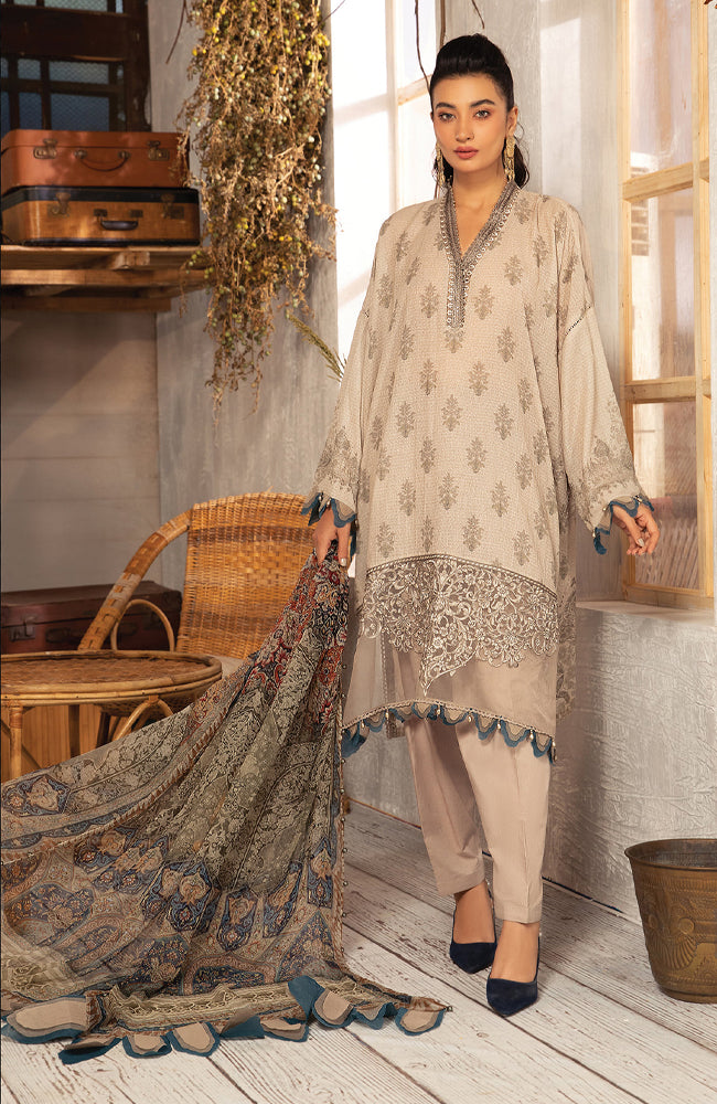 Maria B Winter Shawl D-12B