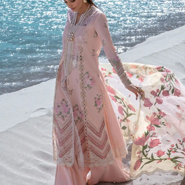 Crimson Luxury Lawn'24 D-03B-Forget Me Not-Sorbet Pink