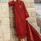 Crimson Luxury Lawn'24 D-01A-Dancing Paisleys-Ruby