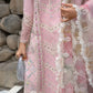 Crimson Luxury Lawn'24 D-07B-A Floral Mesh-Rose Pink
