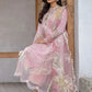 Crimson Luxury Lawn'24 D-07B-A Floral Mesh-Rose Pink