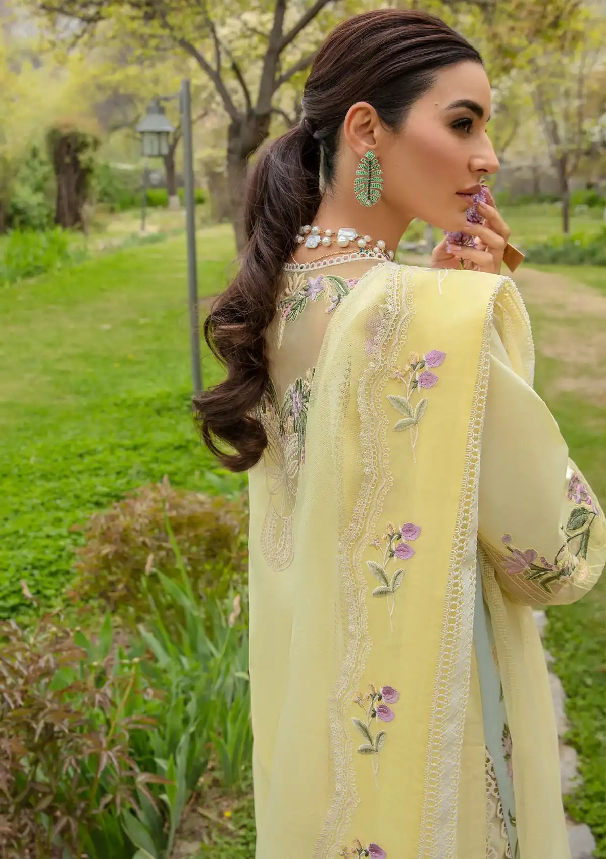 Crimson Luxury Lawn'24 D-06B-Sun Kissed-Lemon