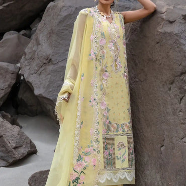 Crimson Luxury Lawn'24 D-05A-Believe In Her-Topaz Yellow