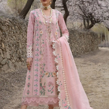 Crimson Luxury Lawn'24 D-05B-Believe In Her-Blush Pink