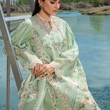 Crimson Luxury Lawn'24 D-02B-A French Brunch-Sage