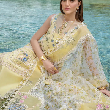 Crimson Luxury Lawn'24 D-02A-A French Brunch-Sunflower Yellow