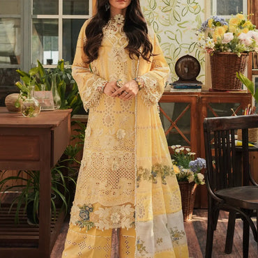 Kahf Luxury Lawn'24 KLE-02 Sun Kissed - Mohsin Saeed Fabrics