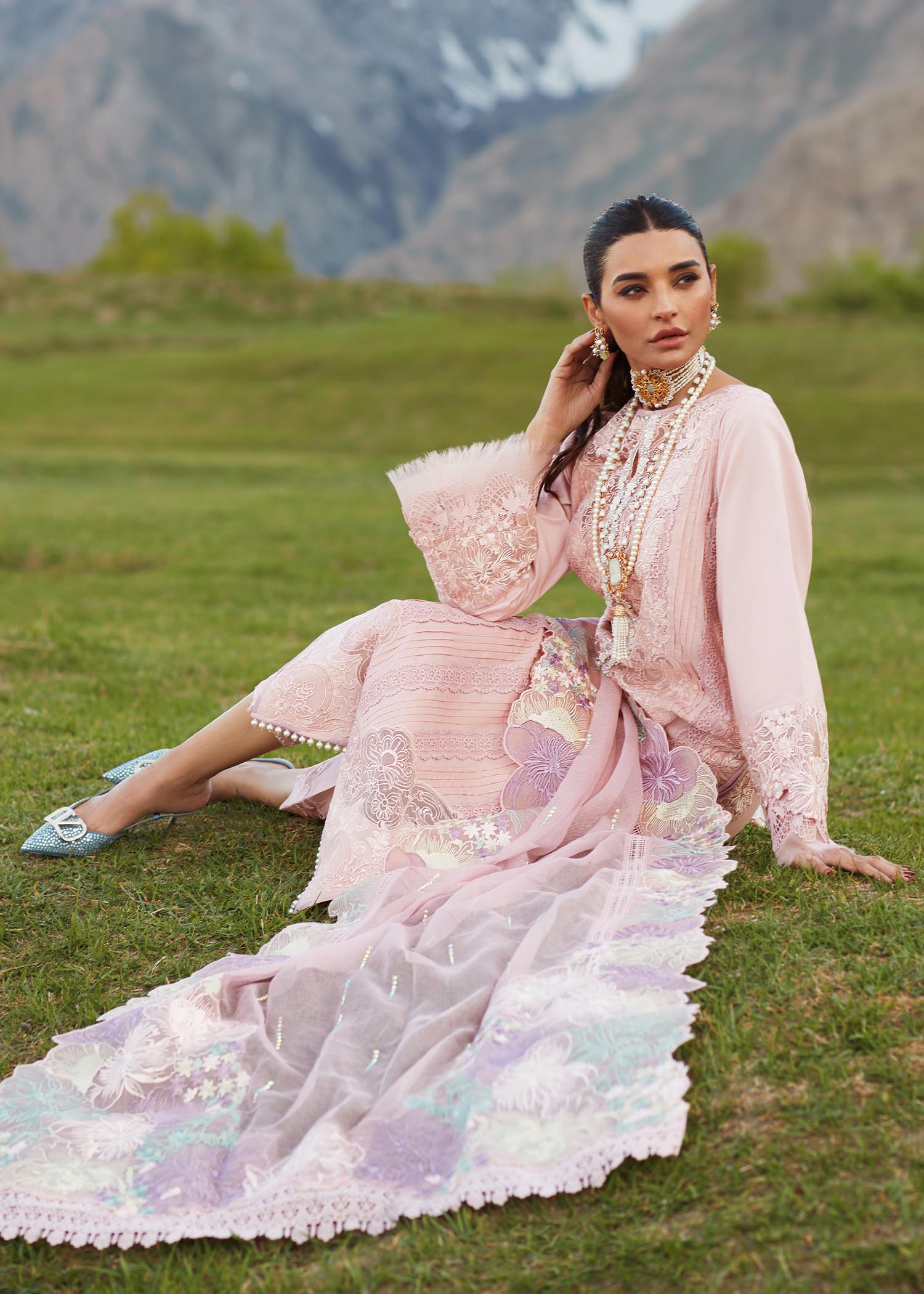 Crimson X Saira Shakira Eid Luxury Lawn'23 Pleated Perfection - D4 B