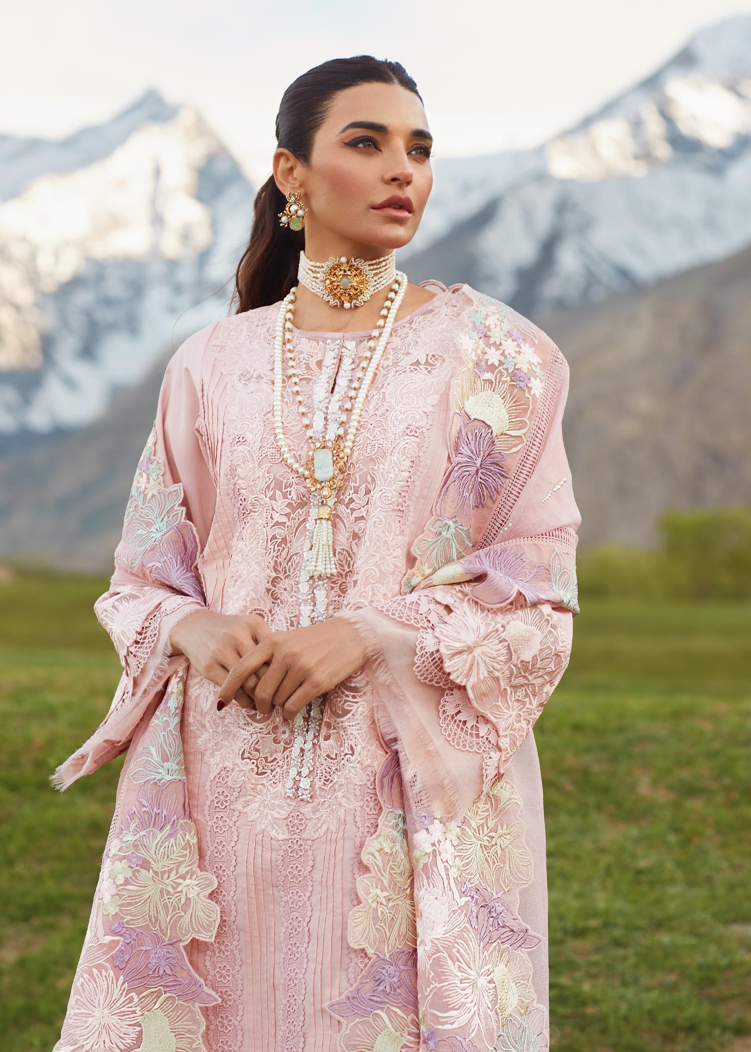 Crimson X Saira Shakira Eid Luxury Lawn'23 Pleated Perfection - D4 B