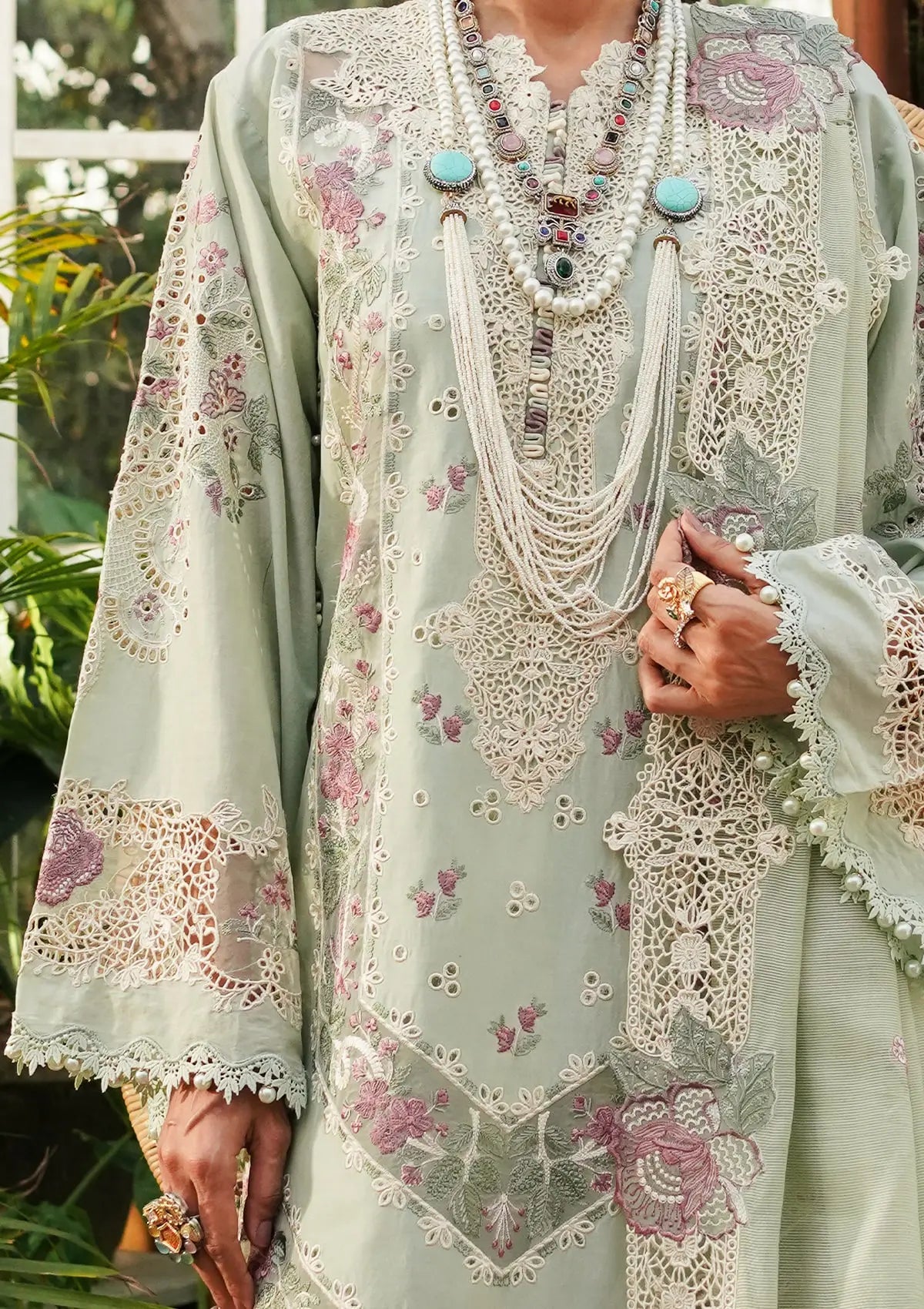 Kahf Luxury Lawn'24 KLE-01A Margarita - Mohsin Saeed Fabrics