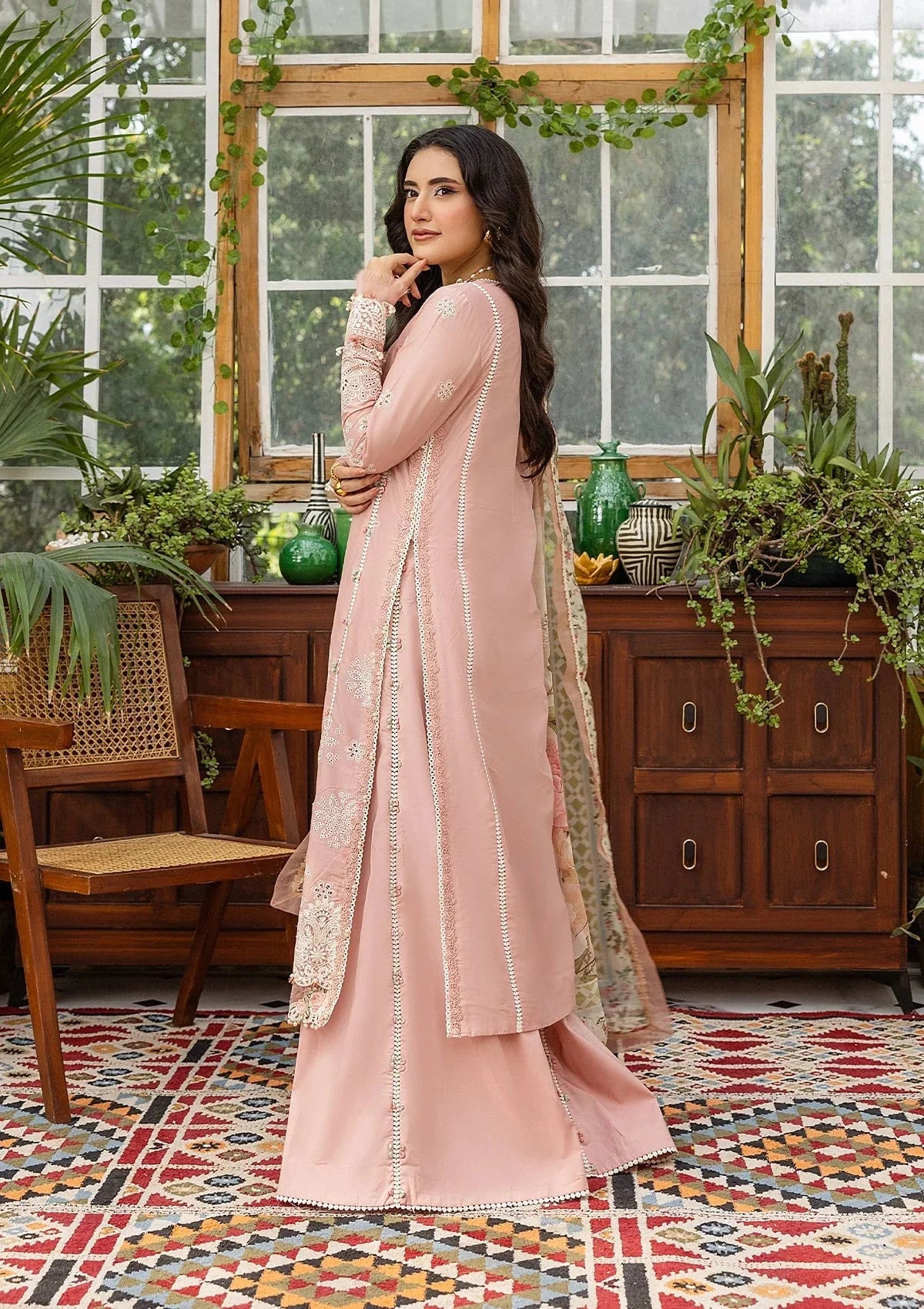 Elaf Ecraft Chikankari Chiffon '25 Eec-1A Forever Blush