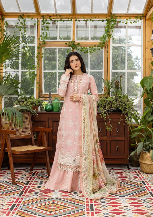 Elaf Ecraft Chikankari Chiffon '25 Eec-1A Forever Blush
