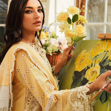 Kahf Luxury Lawn'24 KLE-02 Sun Kissed - Mohsin Saeed Fabrics