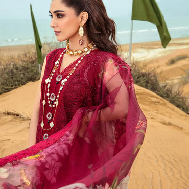 Saira Shakira By Crimson Lawn'24 Lillie de Jong-Cherry 3A - Mohsin Saeed Fabrics