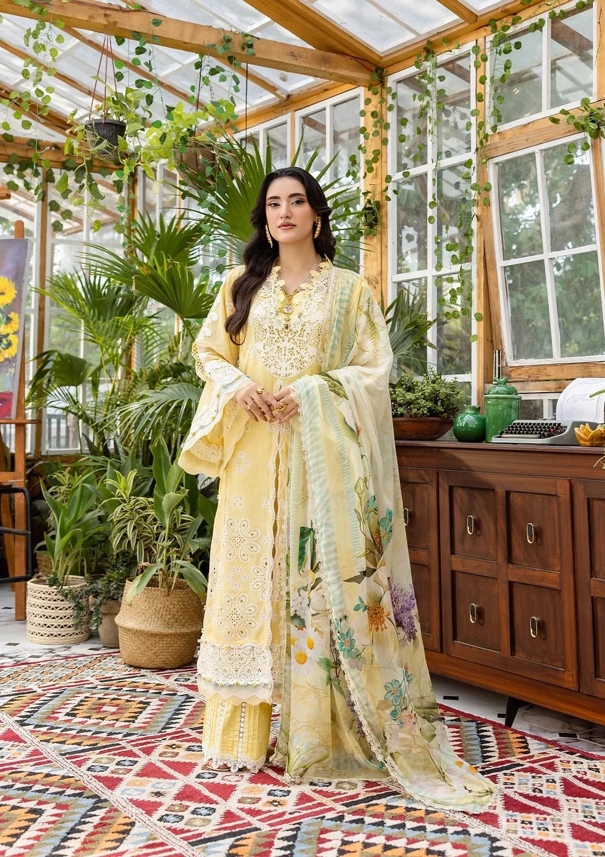 Elaf Ecraft Chikankari Chiffon '25 Eec-2B Butter Bloom