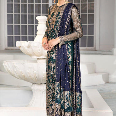 Embroidered Ada work and heavily Embellished Wedding & formal dresses available at mohsin saeed Fabrics online store. 