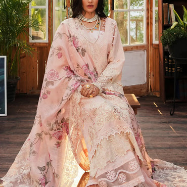 Kahf Luxury Lawn'24 KLE-05B Coralyn - Mohsin Saeed Fabrics