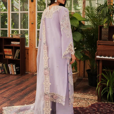 Kahf Luxury Lawn'24 KLE-01B Lilac - Mohsin Saeed Fabrics