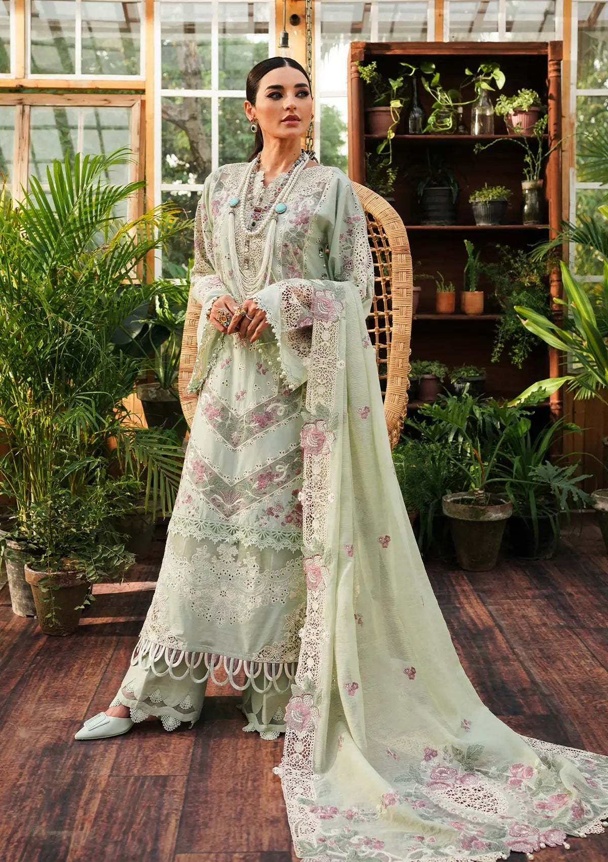 Kahf Luxury Lawn'24 KLE-01A Margarita - Mohsin Saeed Fabrics