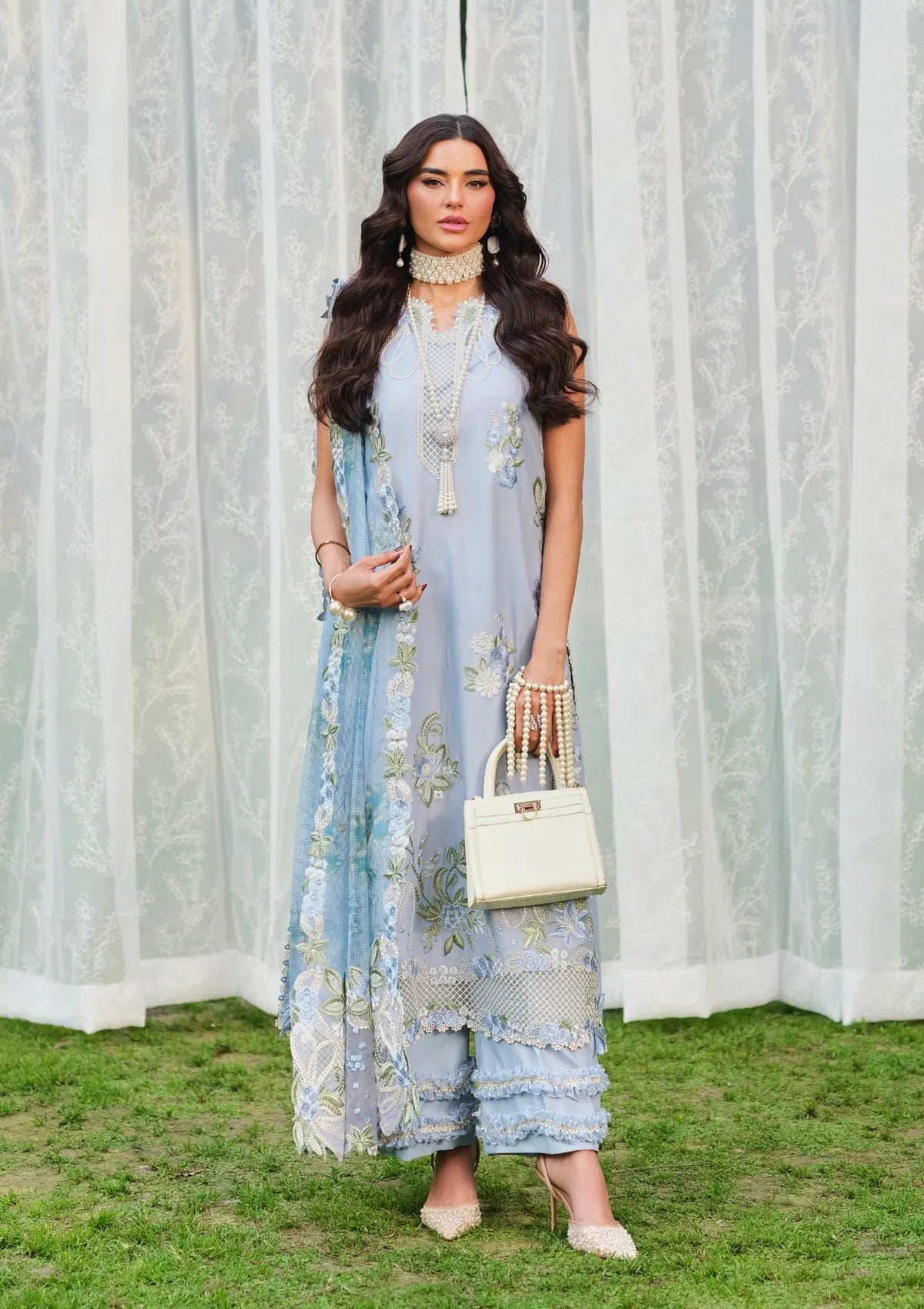 Maryam Hussain Luxury Lawn'26 D-05 Frost