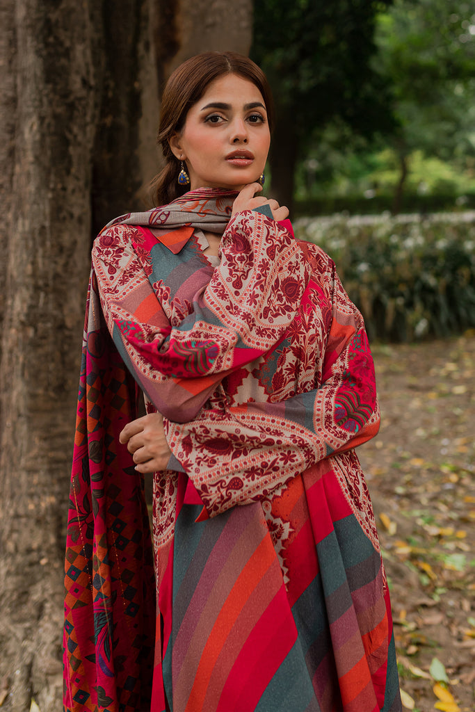 Charizma Unstitched Linen with Printed Wool Shawl CPW-08