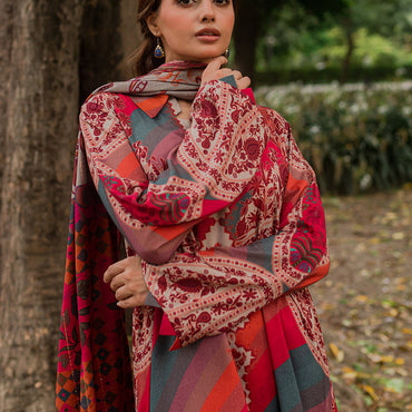 Charizma Unstitched Linen with Printed Wool Shawl CPW-08