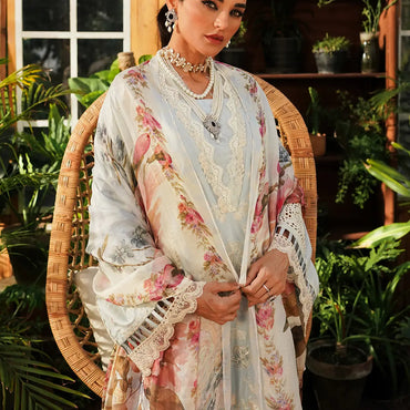 Kahf Luxury Lawn'24 KLE-03B Heaven - Mohsin Saeed Fabrics