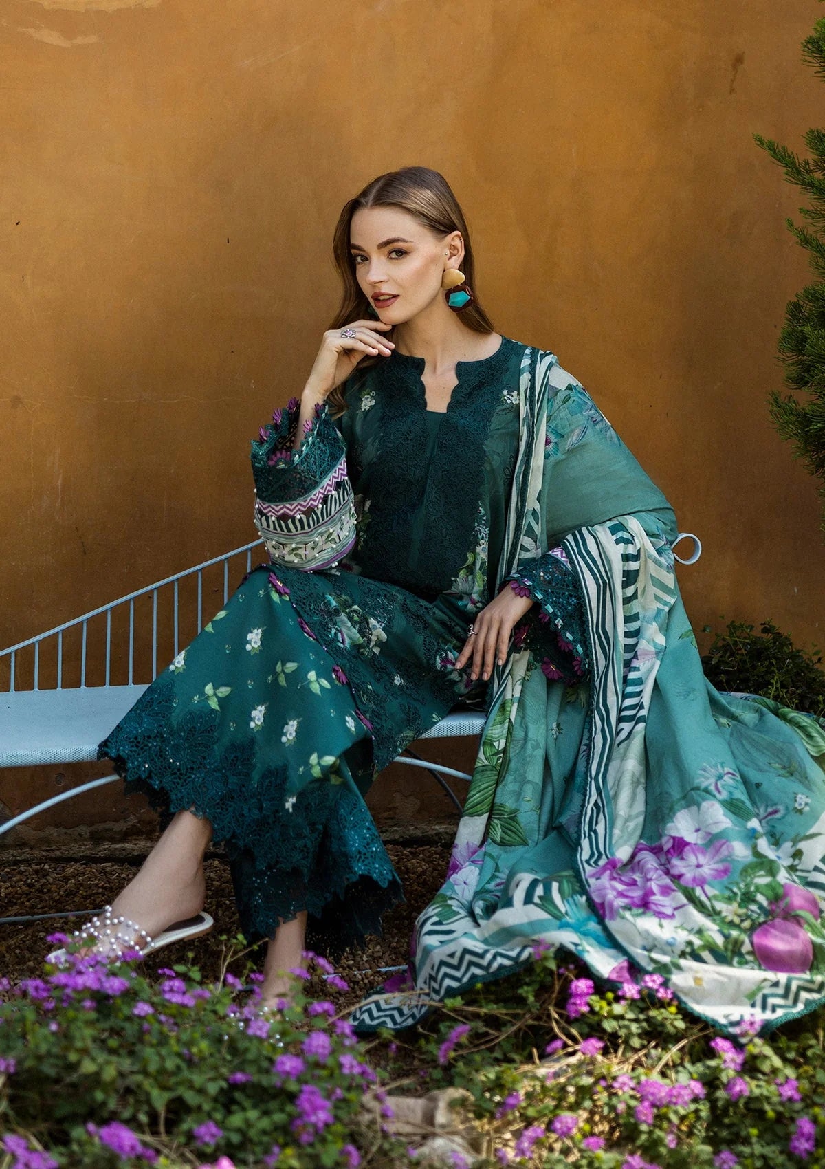 Elaf Chikankari Lawn'25 ELK-07B JADE EMBRACE