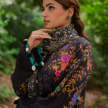 Charizma Unstitched Linen with Printed Wool Shawl CPW-10