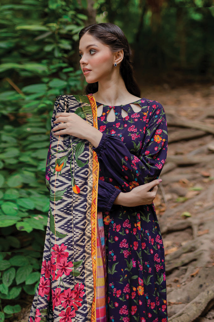 Charizma Unstitched Linen with Printed Wool Shawl CPW-07