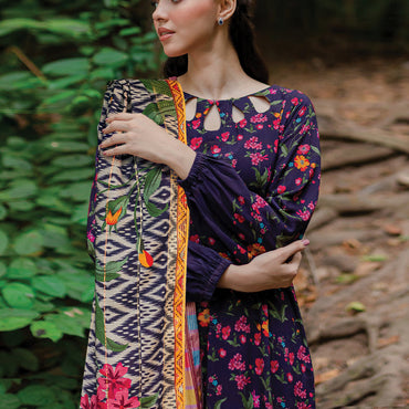 Charizma Unstitched Linen with Printed Wool Shawl CPW-07