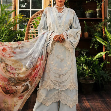 Kahf Luxury Lawn'24 KLE-03B Heaven - Mohsin Saeed Fabrics