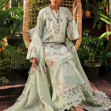 Kahf Luxury Lawn'24 KLE-01A Margarita - Mohsin Saeed Fabrics