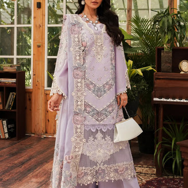 Kahf Luxury Lawn'24 KLE-01B Lilac - Mohsin Saeed Fabrics