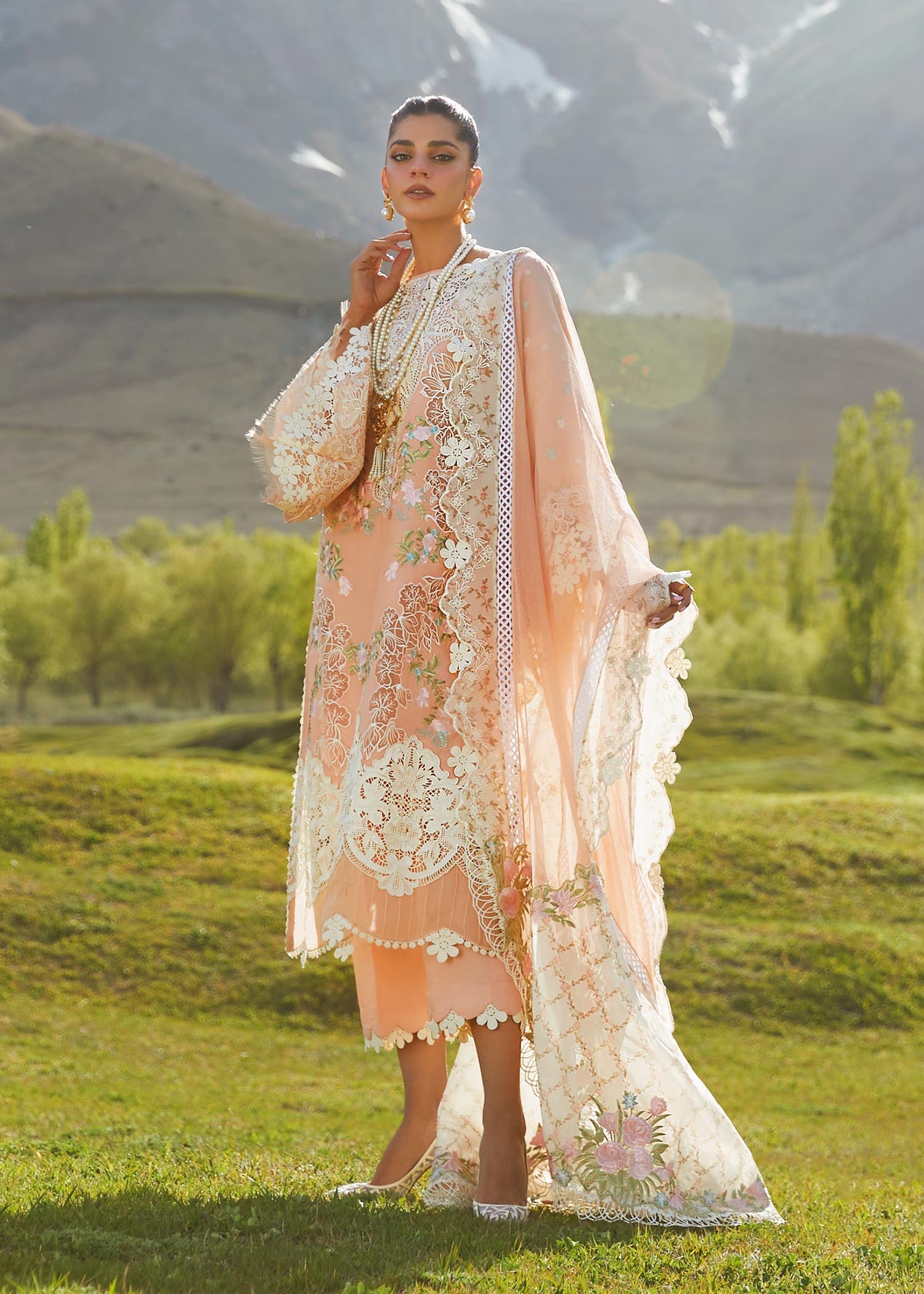 Crimson X Saira Shakira Eid Luxury Lawn'23 Summer in the Meadows - D1 B