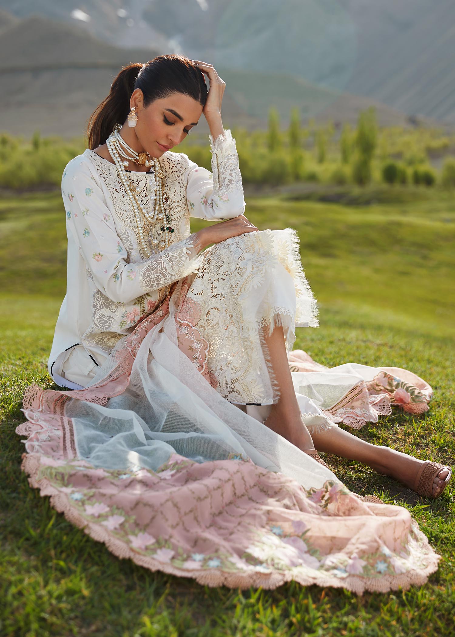 Crimson X Saira Shakira Eid Luxury Lawn'23 Summer in the Meadows - D1 A