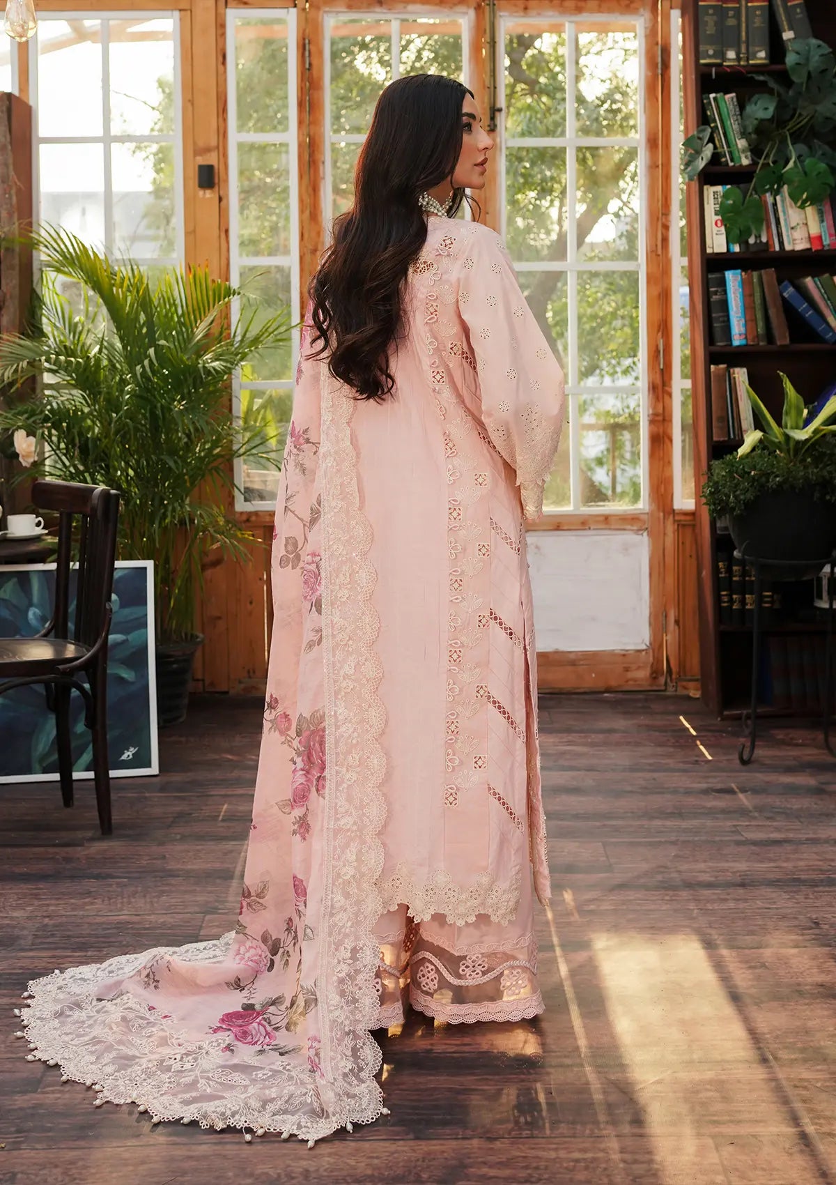 Kahf Luxury Lawn'24 KLE-05B Coralyn - Mohsin Saeed Fabrics