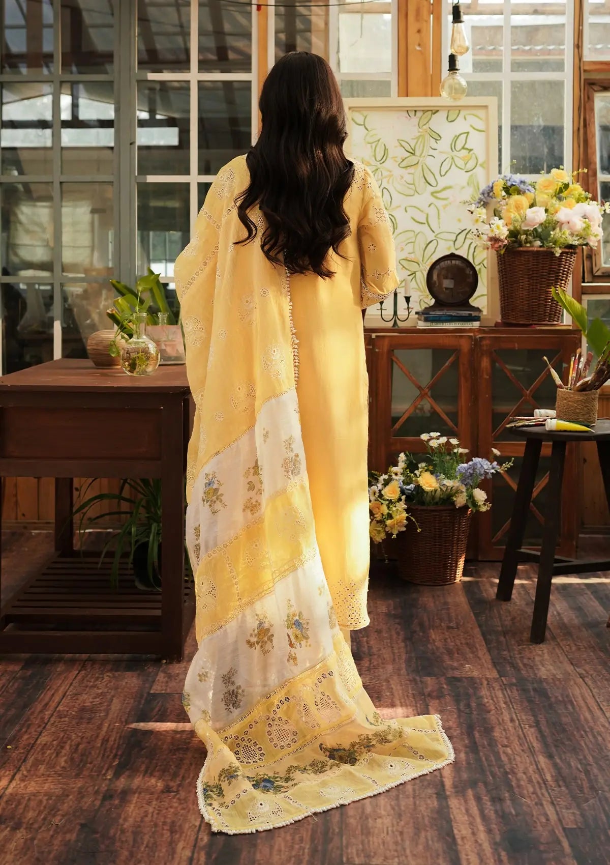 Kahf Luxury Lawn'24 KLE-02 Sun Kissed - Mohsin Saeed Fabrics