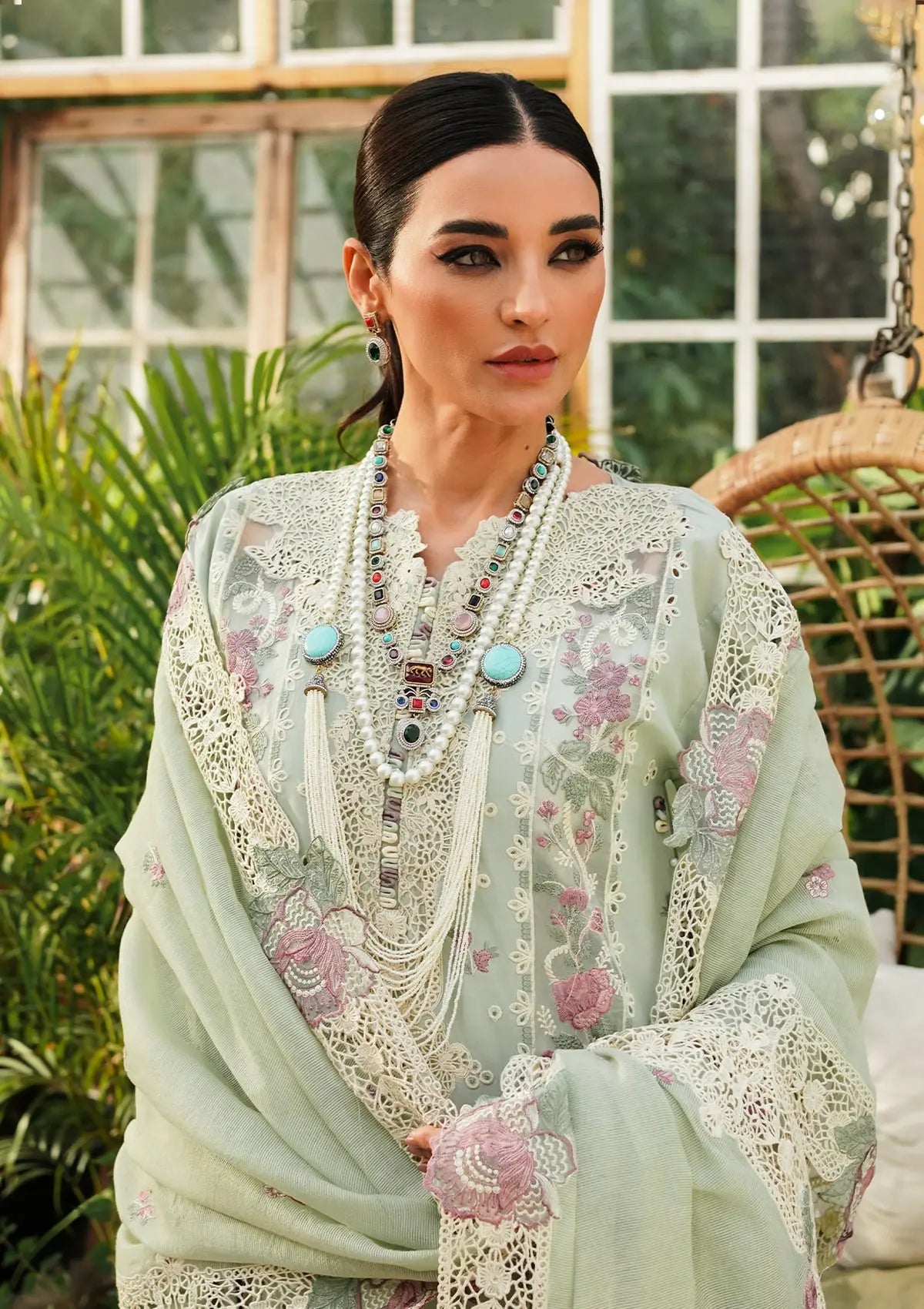 Kahf Luxury Lawn'24 KLE-01A Margarita - Mohsin Saeed Fabrics