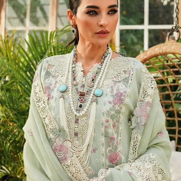 Kahf Luxury Lawn'24 KLE-01A Margarita - Mohsin Saeed Fabrics