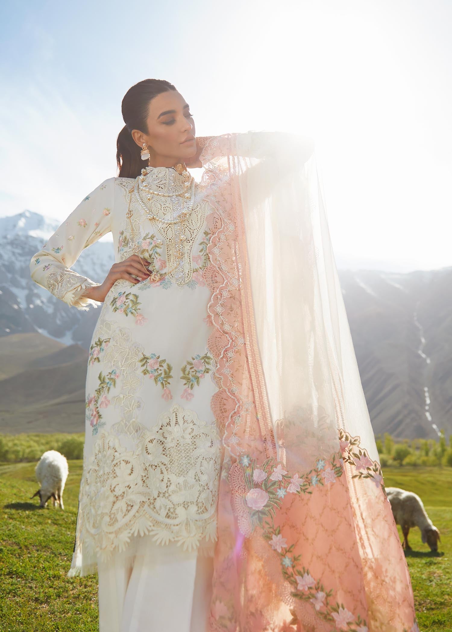 Crimson X Saira Shakira Eid Luxury Lawn'23 Summer in the Meadows - D1 A