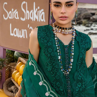 Saira Shakira By Crimson Lawn'24 Ulysses-Seaweed 2A - Mohsin Saeed Fabrics