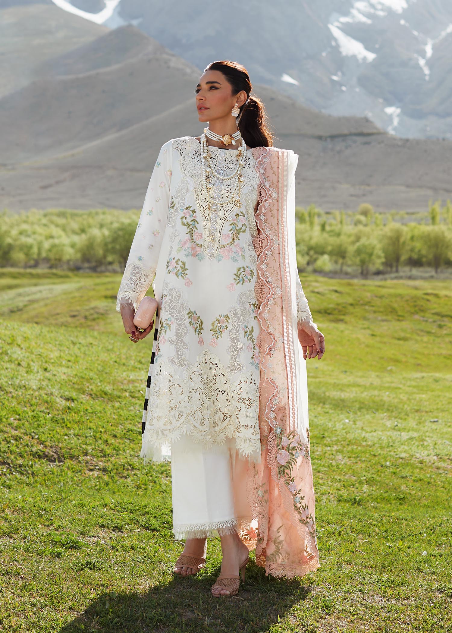 Crimson X Saira Shakira Eid Luxury Lawn'23 Summer in the Meadows - D1 A