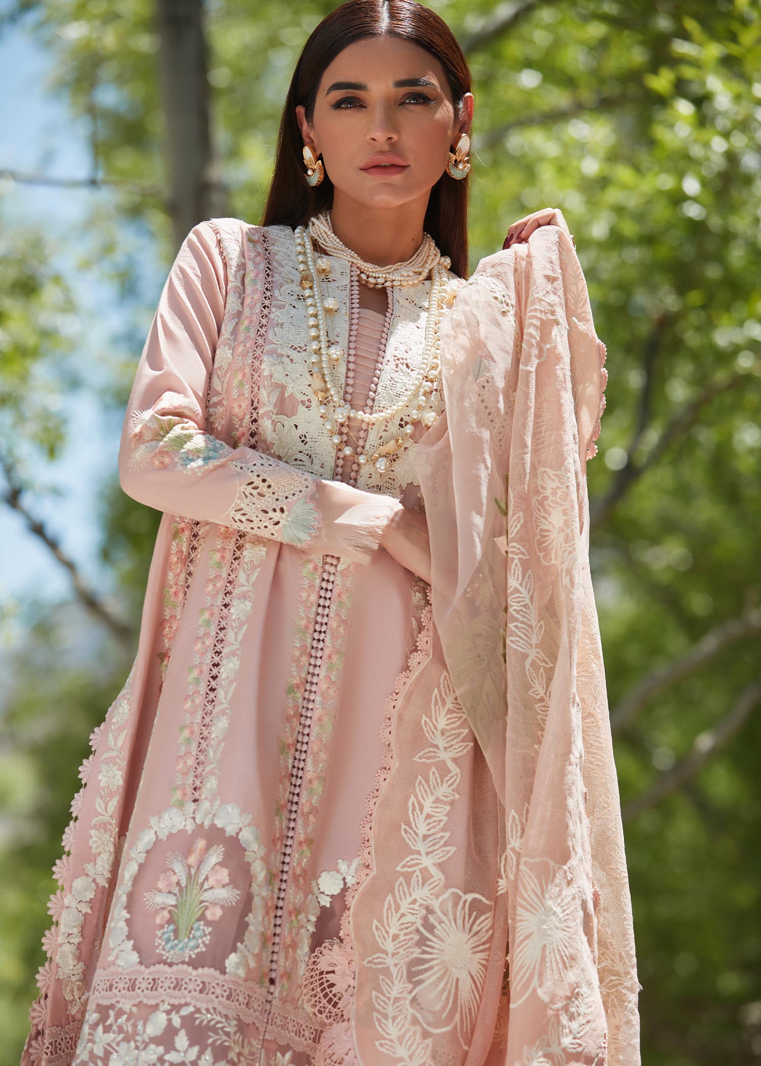 Crimson X Saira Shakira Eid Luxury Lawn'23 Chikkankari Affair - D2 B